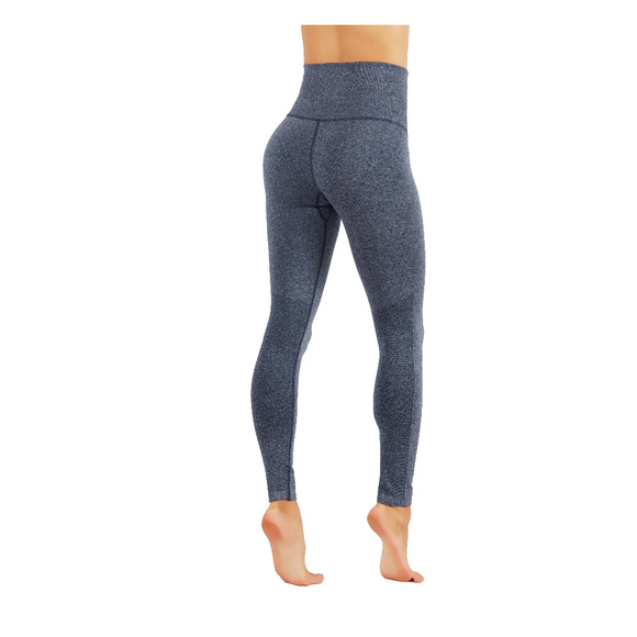 Workout Two Tone Color Leggings 1004 Navy Blue - Picture 2 of 2